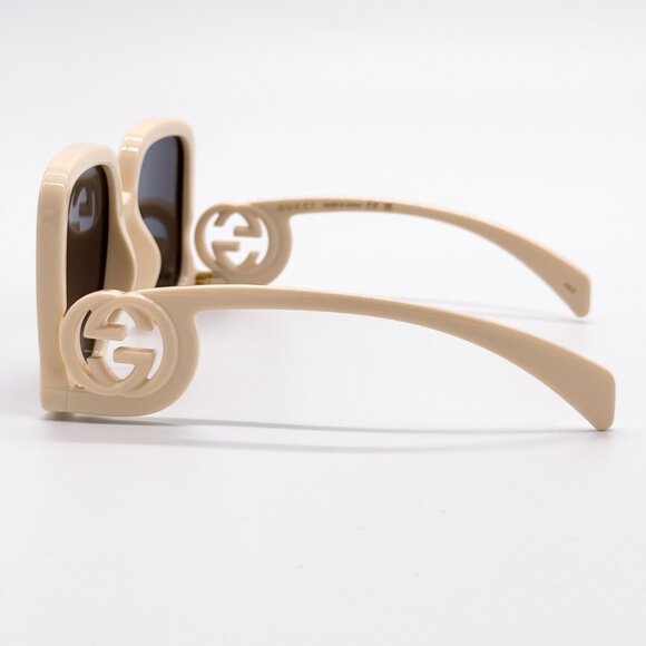 NEW GUCCI GG1326S 009 OVERSIZED IVORY GREY WOMEN SUNGLASSES GUCCI - Picture 9 of 14